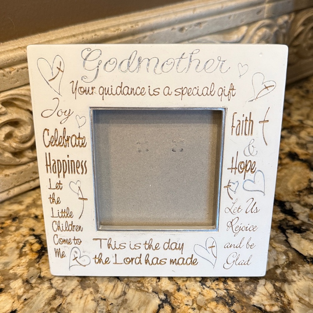 Inspirational White Godmother Picture Frame